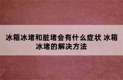 冰箱冰堵和脏堵会有什么症状 冰箱冰堵的解决方法